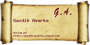 Gazdik Avarka névjegykártya